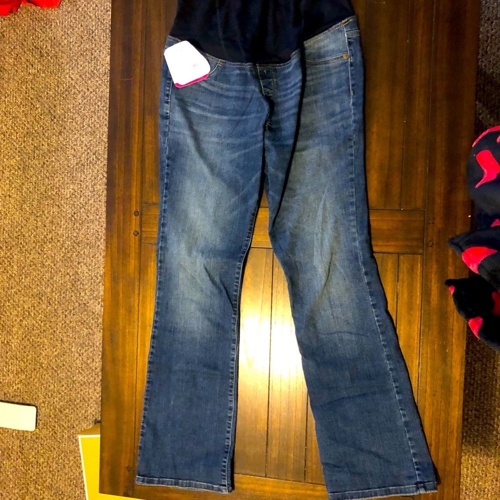 👖🖤🎈NWT Isabel Maternity Crossover Panel Skinny Bootcut Jeans Size 8/29R👖🖤🎈